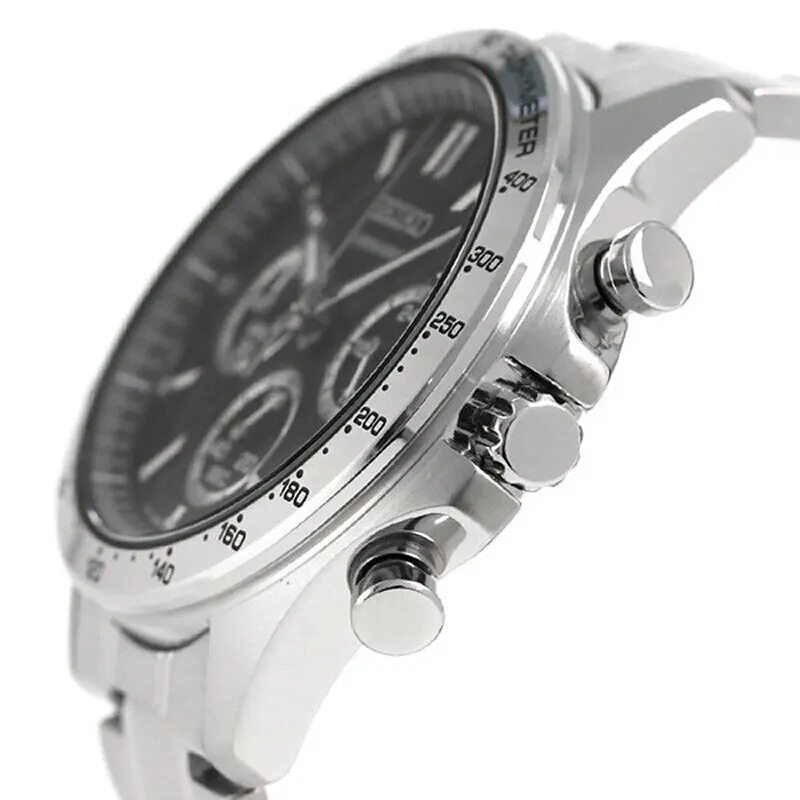 Seiko Spirit Chronograph Black Dial Silver-tone Men’s Watch- SBTR013